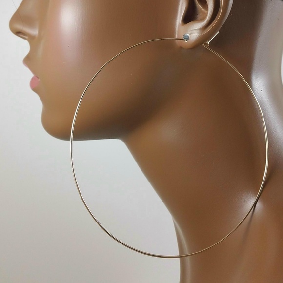 Ickynicks Jewelry Jewelry - 💙4 inch hoops 14k GF Beautiful gold earrings